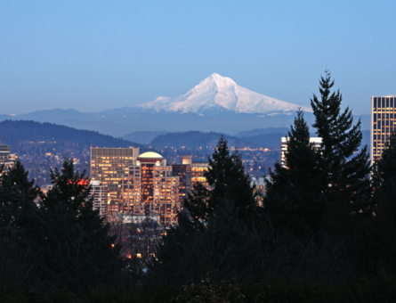 An overhead shot of Portland.